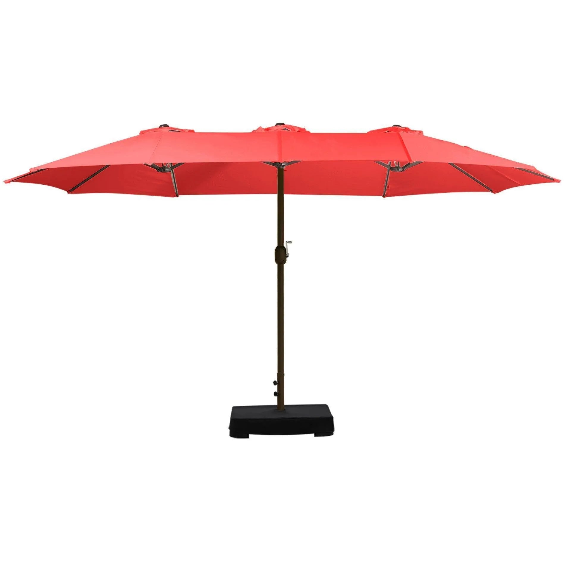 15 ft. Double Sided Patio Market Umbrella with Base Stand - Aoodor